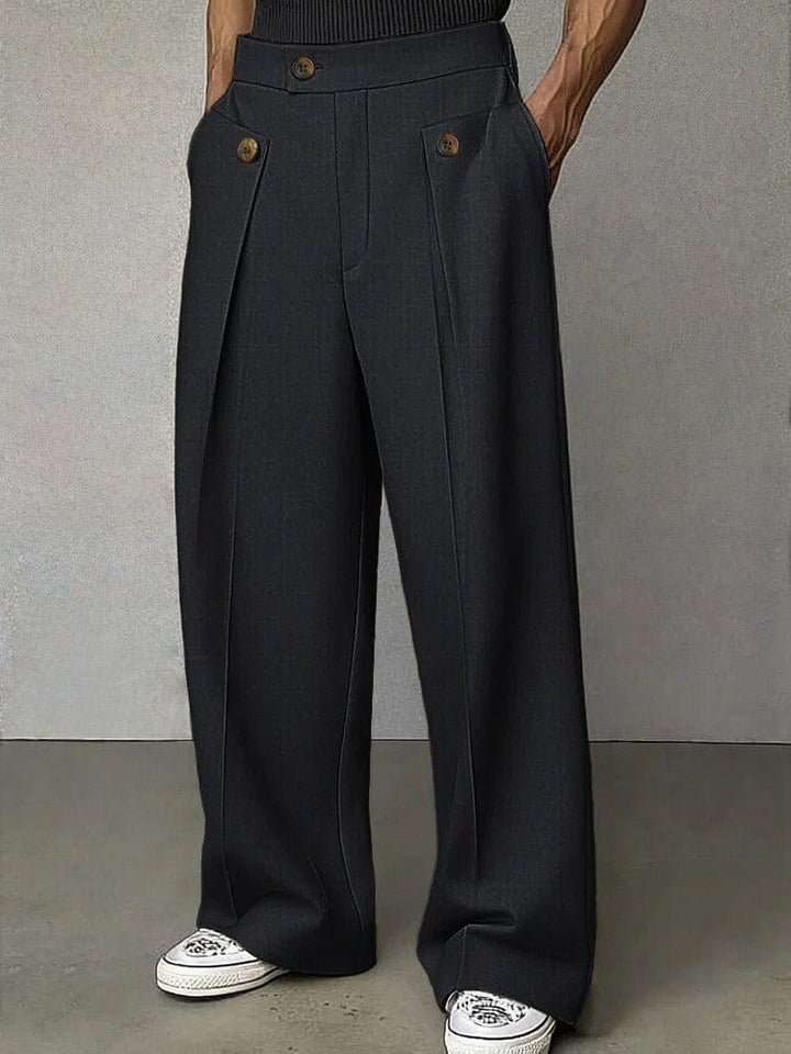 Men's comfortable wide-leg casual pants, featuring a relaxed fit for modern style & versatile everyday wear.