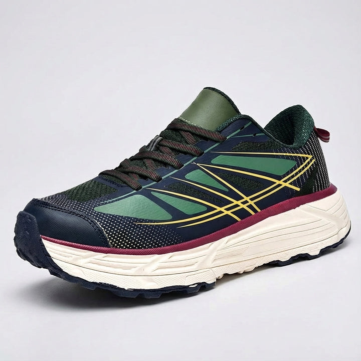 Close-up of men's William training shoe sole, showing traction for running
