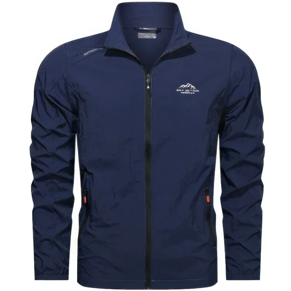 Men's versatile zip-up windbreaker, perfect as a summer outdoor or everyday casual jacket. Lightweight & functional.