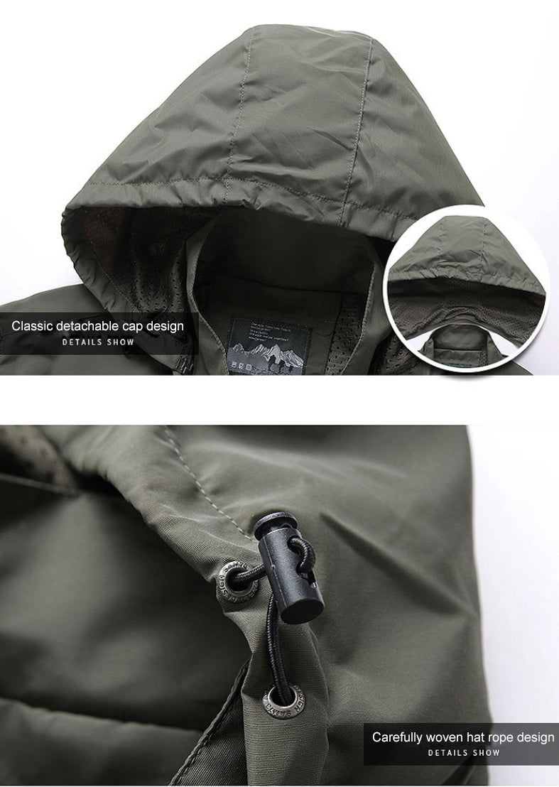 Premium men's softshell jacket. Windproof, waterproof, and breathable outerwear for active lifestyles.