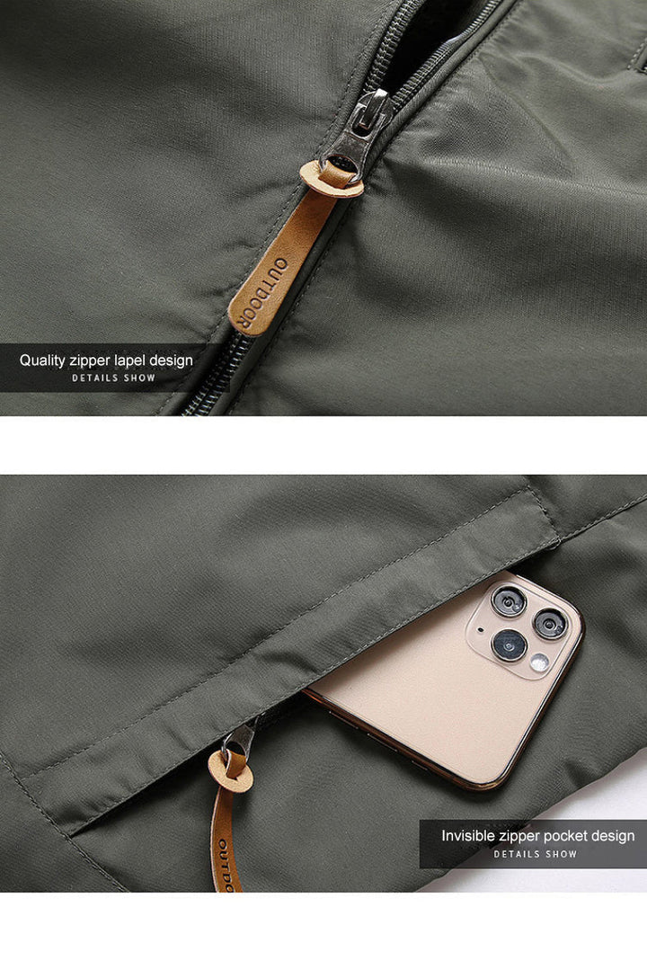 Rugged men's softshell jacket: windproof, waterproof design for reliable all-weather protection & durability.