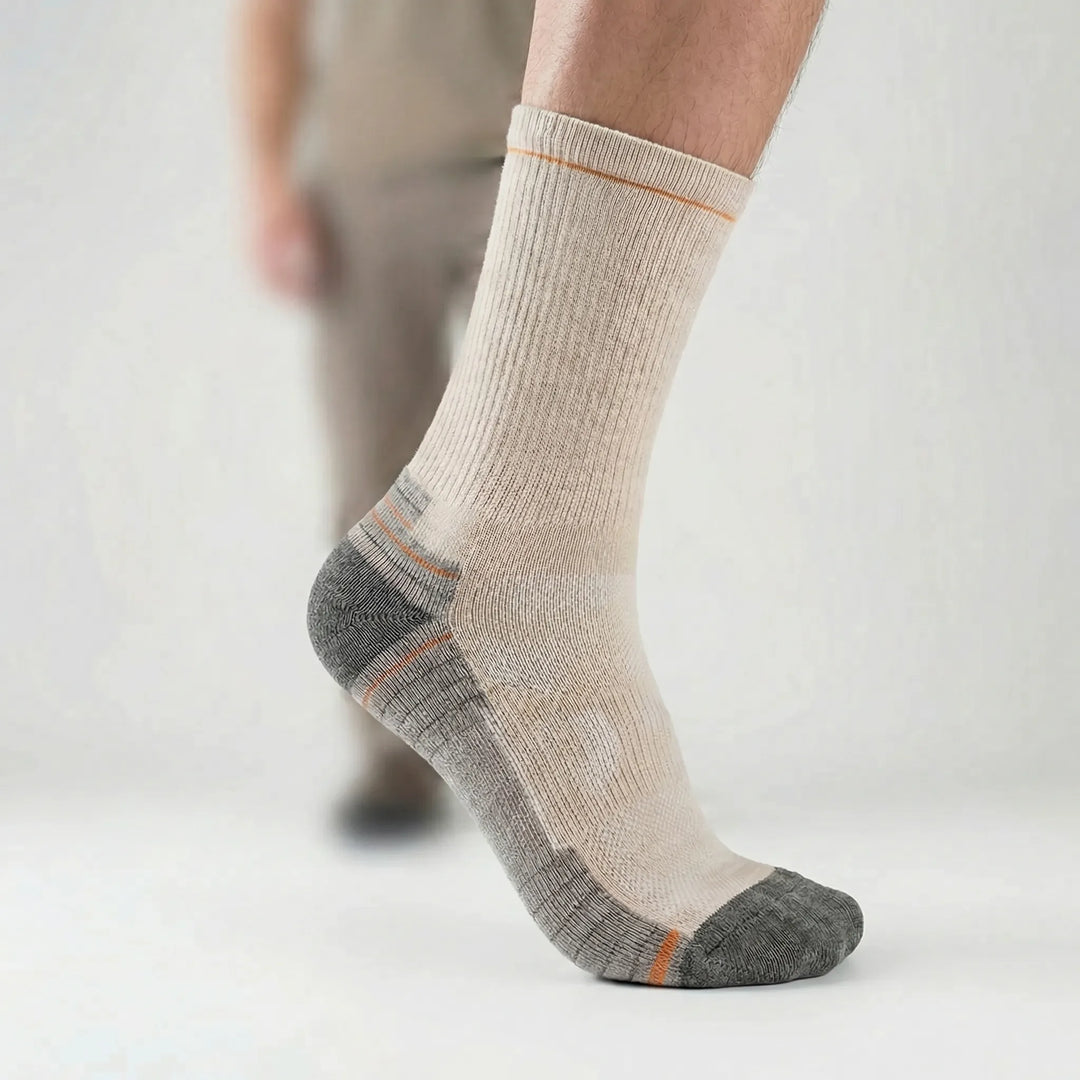 Breathable, cushioned mid-calf socks for men's & women's hiking and trail running.