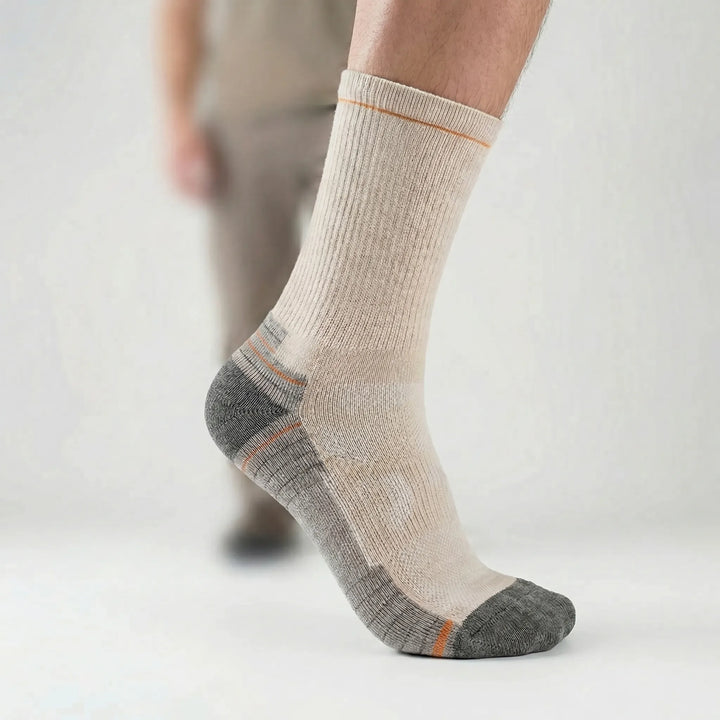 Breathable, cushioned mid-calf socks for men's & women's hiking and trail running.