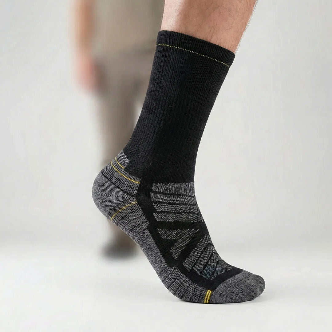 Performance mid-calf athletic socks with cushioning for men's & women's active training.