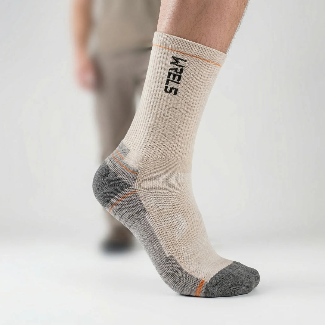 Men's & women's moisture-wicking mid-calf socks for dry, comfortable athletic performance.