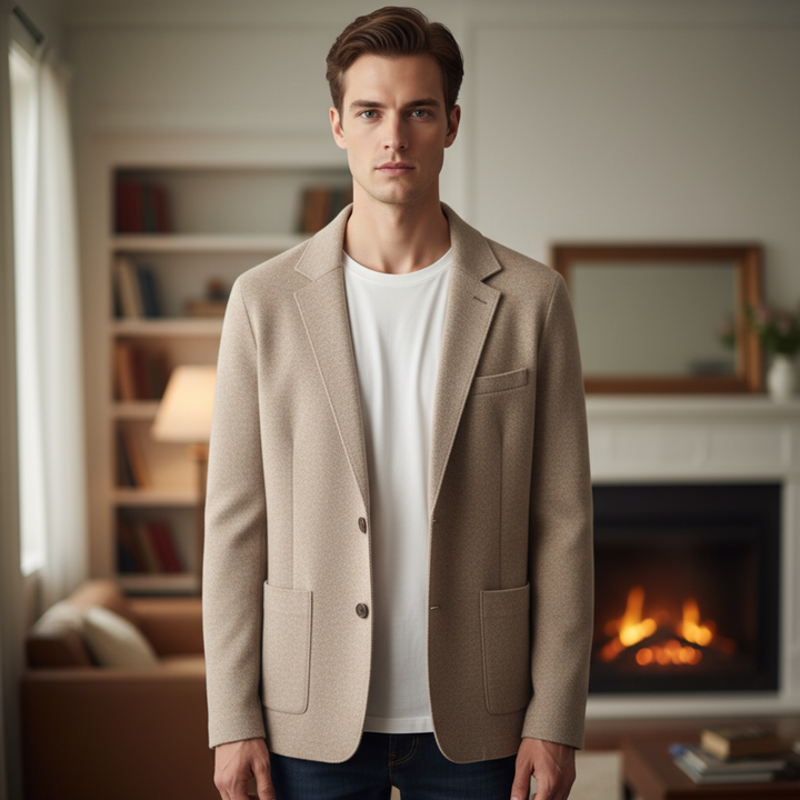 Men's wool blend lapel vest with pockets, ideal for fall and winter fashion