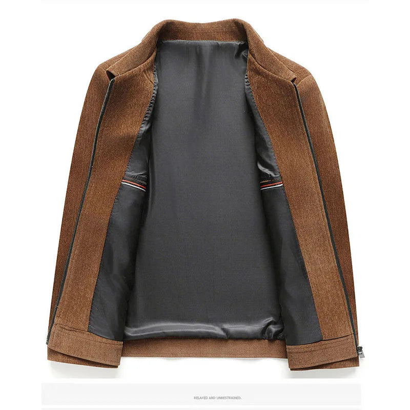 Men's versatile woven textured jacket for spring & fall. Casual zip-up outerwear with a modern, clean look.