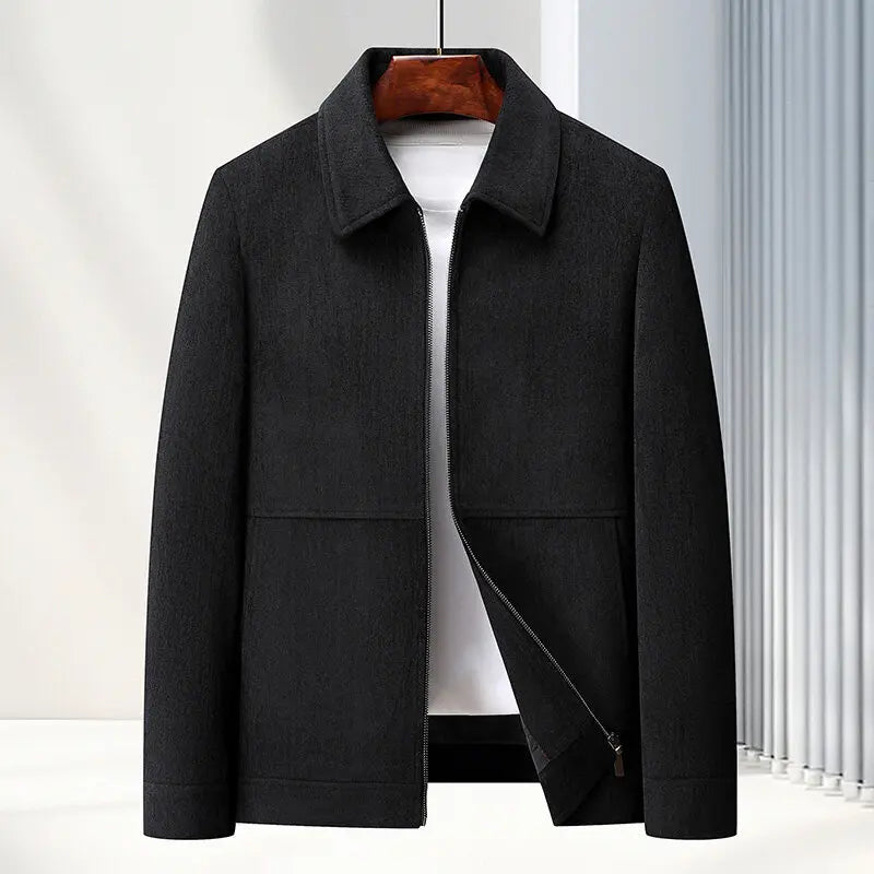 Men's smart casual woven textured jacket. A modern, comfortable layering piece suitable for various occasions.