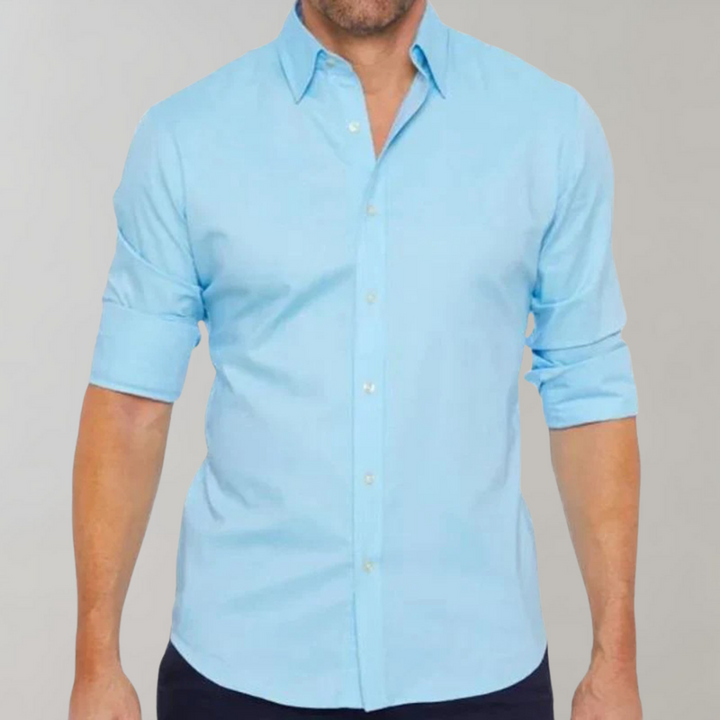 Elegant men's Milan shirt, perfect for a polished, travel-friendly, and easy-care wardrobe.