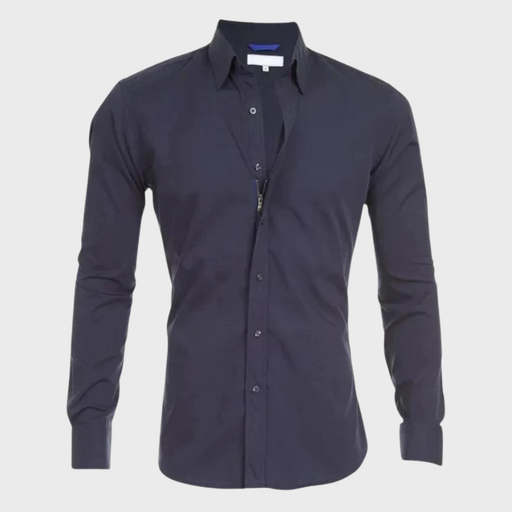 Long sleeve men's business shirt, wrinkle-free technology for a sharp, professional image.