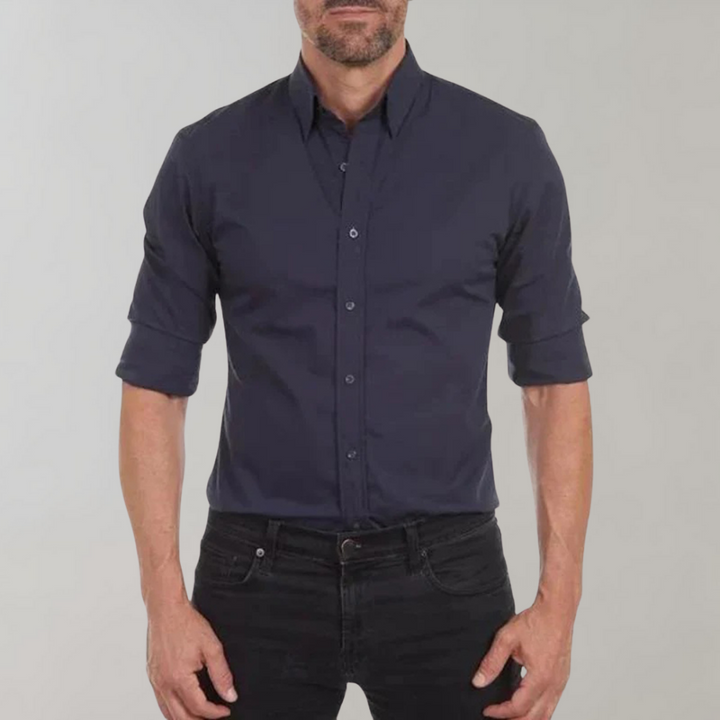 Comfortable men's Milan dress shirt, offering a sophisticated, polished look all day.