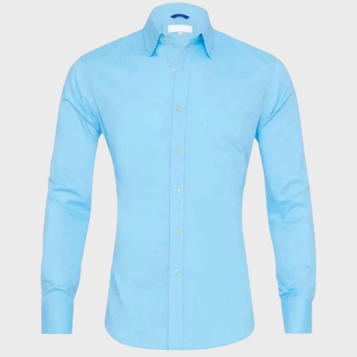 Men's Milan shirt, an easy-care, long sleeve essential for any professional setting.