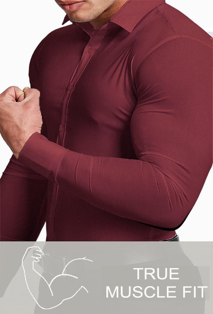David collection: men's wrinkle-free slim fit shirt for ultimate flexibility & comfort.