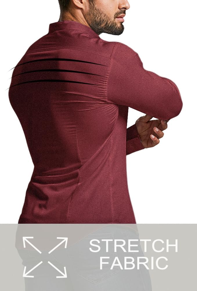 High-quality men's long sleeve slim fit shirt, wrinkle-free for lasting crispness.