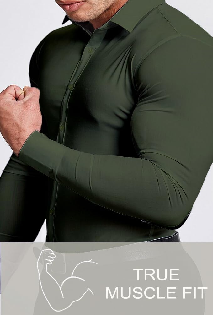 David men's slim fit, long sleeve, wrinkle-free shirt, a staple for men's fashion.