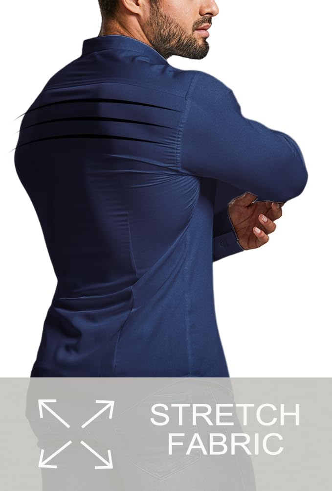 David men's long sleeve slim fit shirt, unbuttoned, for a casual yet refined look.