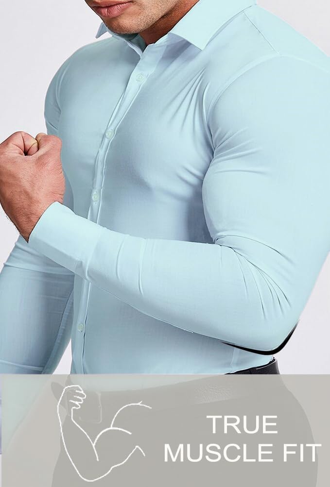 Men's sophisticated slim fit shirt, wrinkle-free, suitable for any formal event.