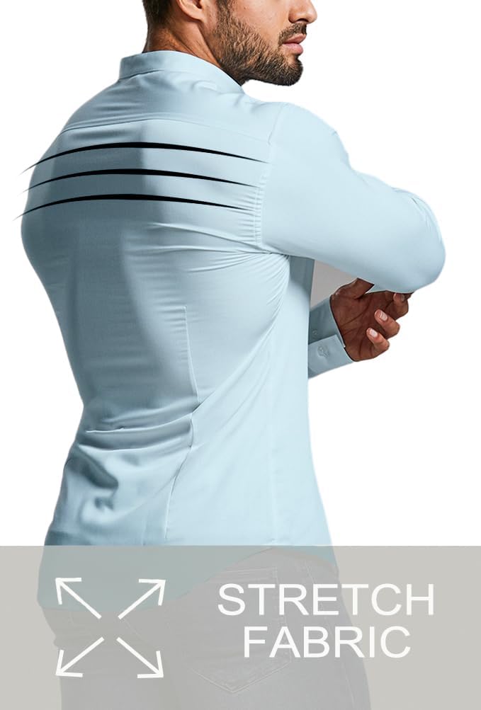 David men's casual slim fit shirt, wrinkle-free, offering effortless elegance.