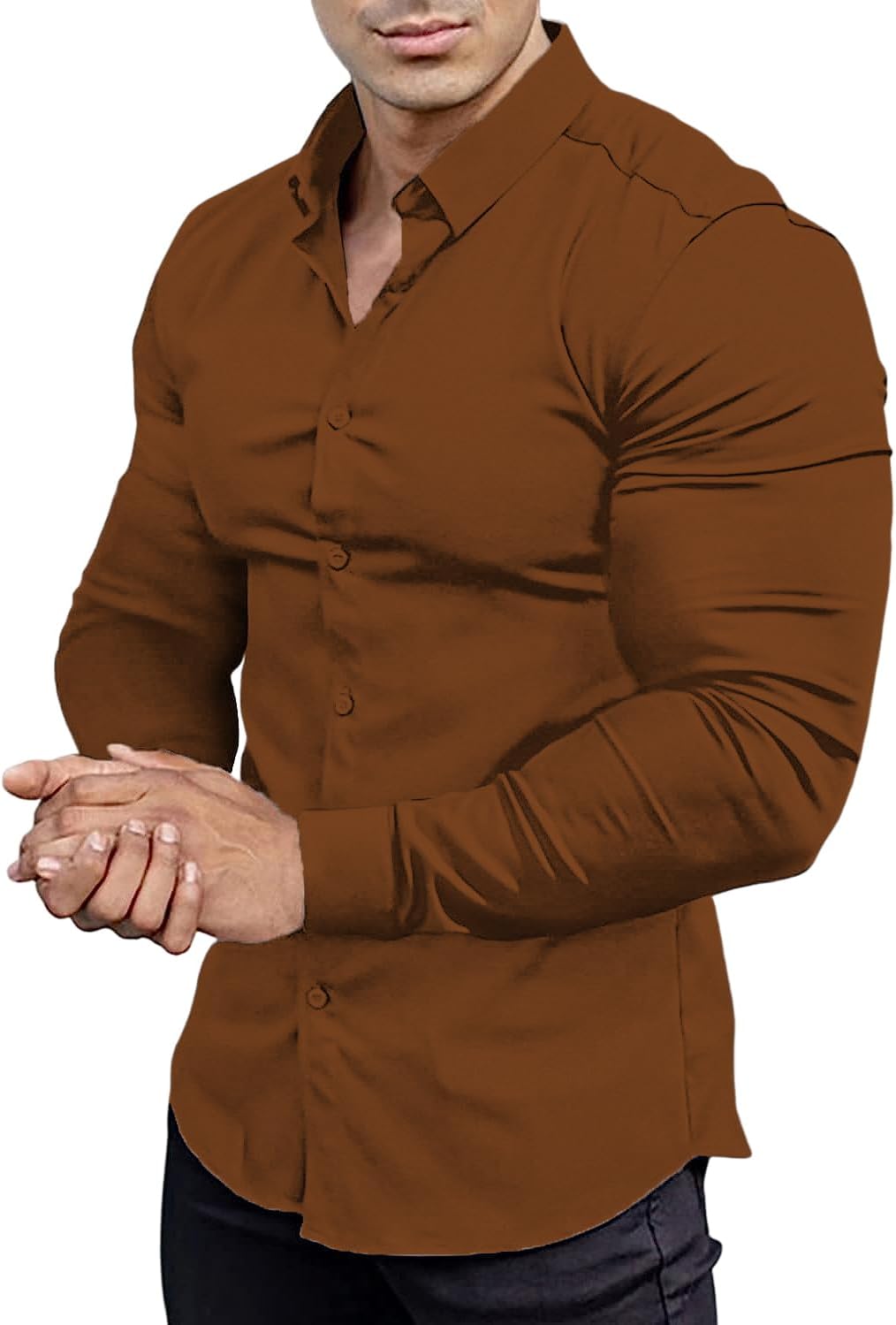 David men's slim fit dress shirt, easy care, designed for ultimate comfort and style.