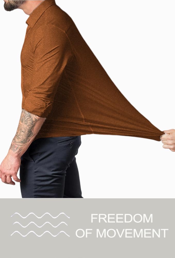 Sharp men's casual shirt, wrinkle-free, slim fit, perfect for modern men's fashion.
