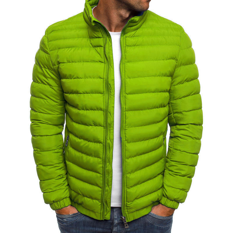 Stylish Xander Luxe men's puffer jacket, perfect for urban fashion & staying warm in cold winter weather.