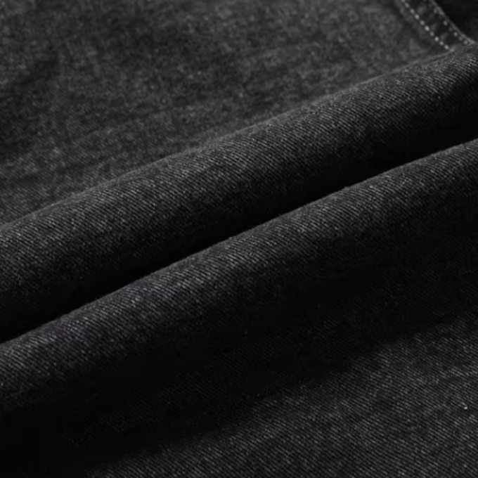 Close-up of classic collar on Men's Yukon Trucker Jacket, stylish detail for fall fashion.