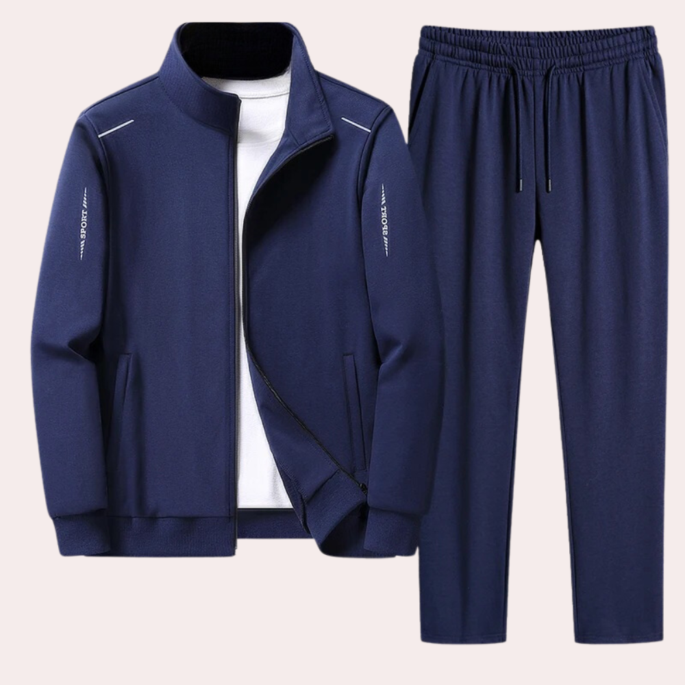 Complete men's Zenith tracksuit set. Enjoy everyday comfort & style for casual outings, lounge, or activewear.