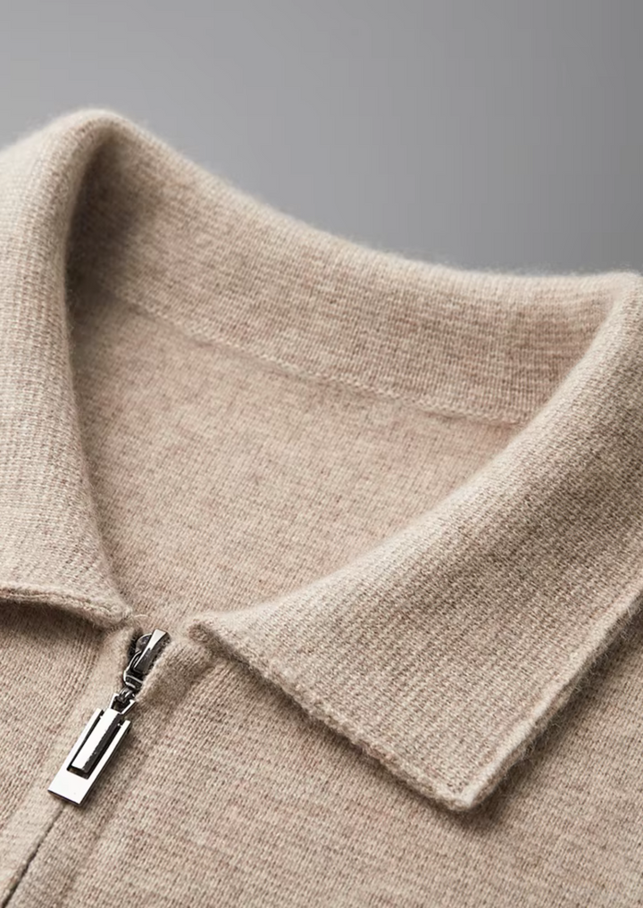 Smart casual men's zip-up cardigan sweater. Perfect for elevating any men's fashion outfit.