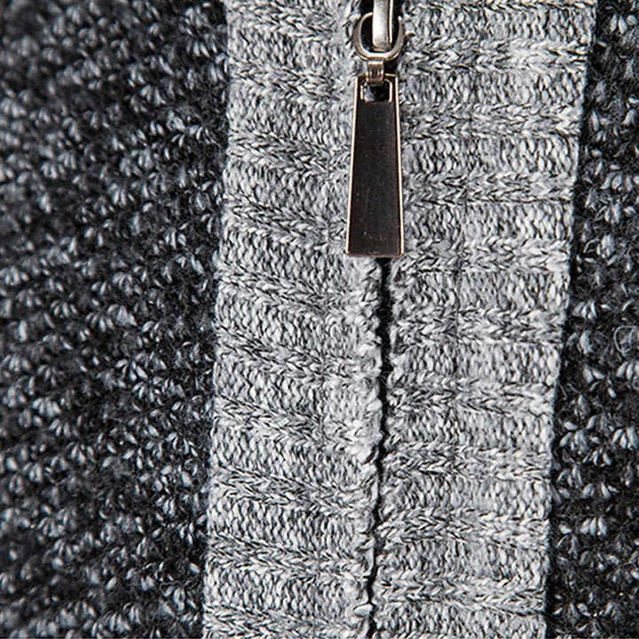 Stylish men's woolen zip vest, perfect for layering. Warm outerwear for a versatile look.