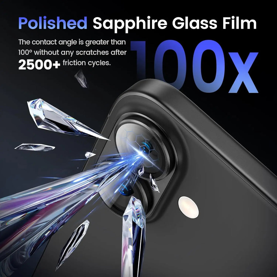 Durable metal frame camera lens protector with tempered glass for iPhone users seeking phone security enhancements.