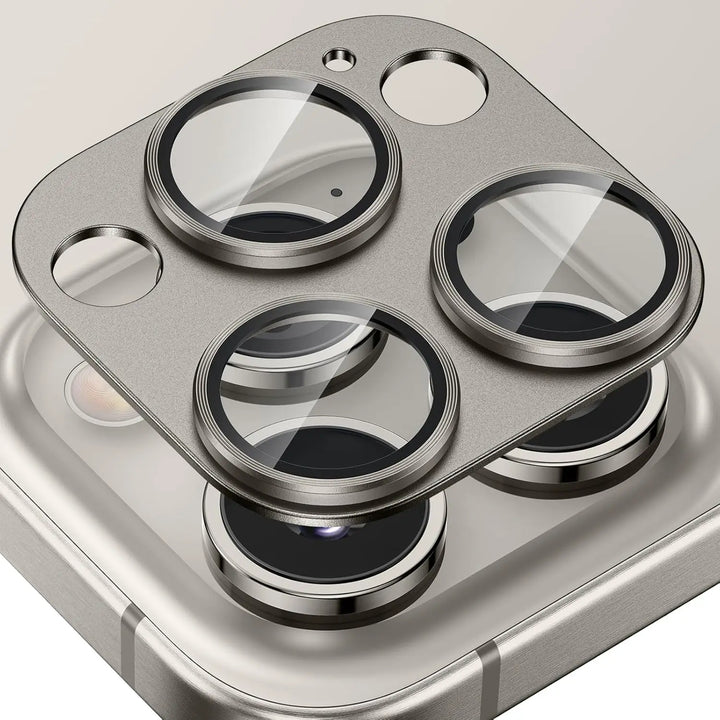 Scratch-resistant metal iPhone camera lens protector, bundled with an extra for complete phone security.