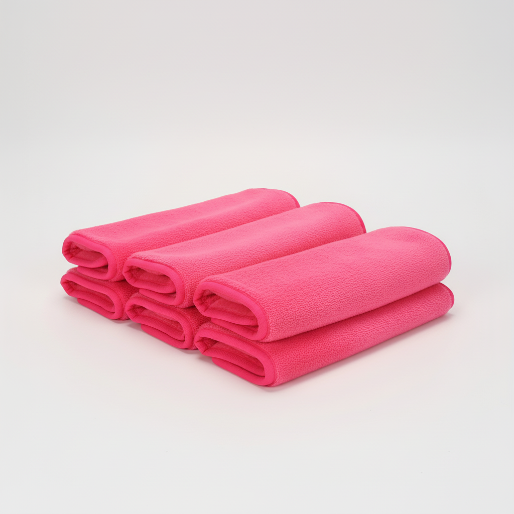 MicroVelvet microfiber cloth in use, easily cleaning a kitchen counter surface.