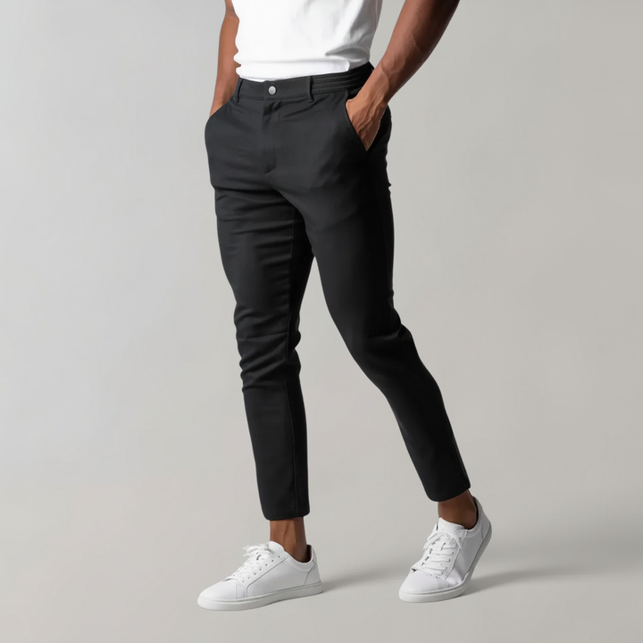 Mika Men's chino trousers in classic navy, an essential piece of casual and officewear for men