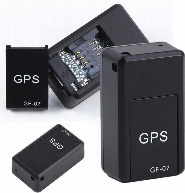 Anti-theft mini GPS tracker device, showcasing its small form factor and robust build for reliable asset security.