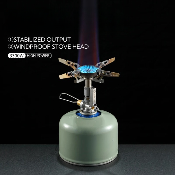 Solen mini portable camping stove, and adjustable flame for efficient outdoor cooking.