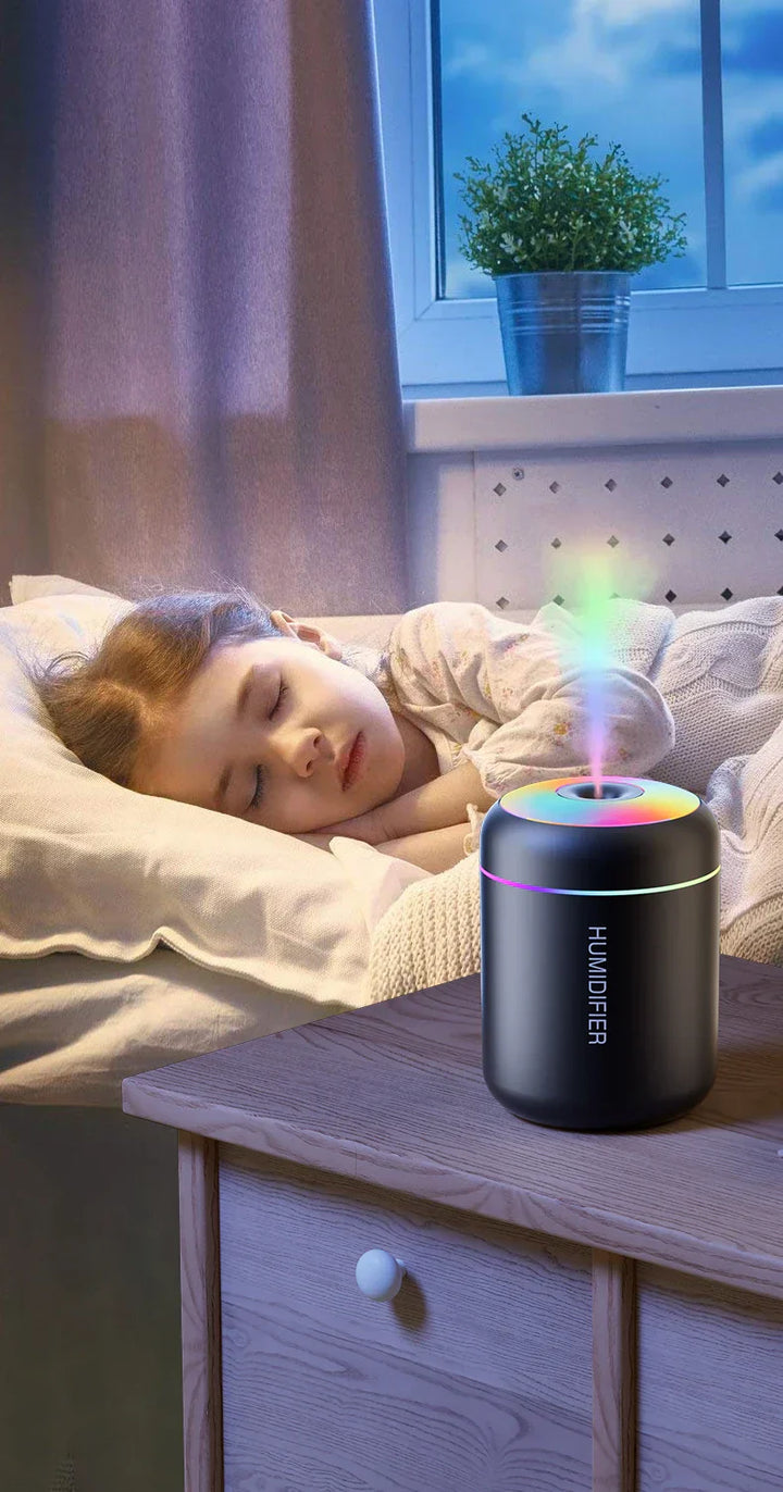 USB-powered aroma diffuser for car cup holder, compact, white, enhancing travel wellness