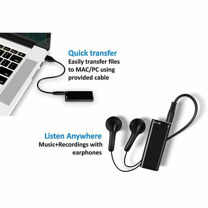 Mini audio recorder, 8GB storage, robust build, ideal for professional and personal tasks
