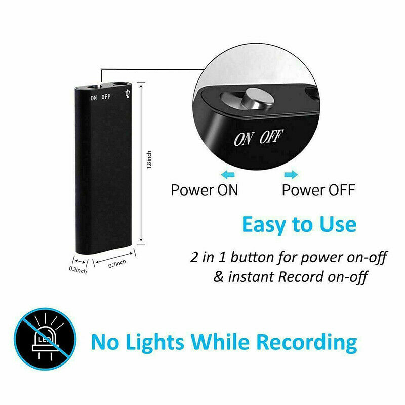 Compact digital audio recorder, 8GB storage, featuring WAV recording for clear sound