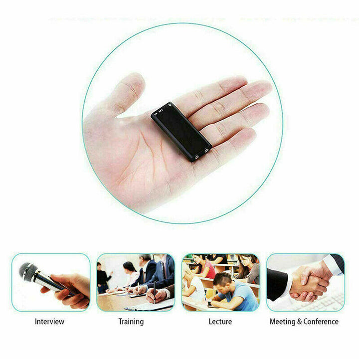Handheld mini voice recorder, 8GB memory, crystal clear WAV audio capture