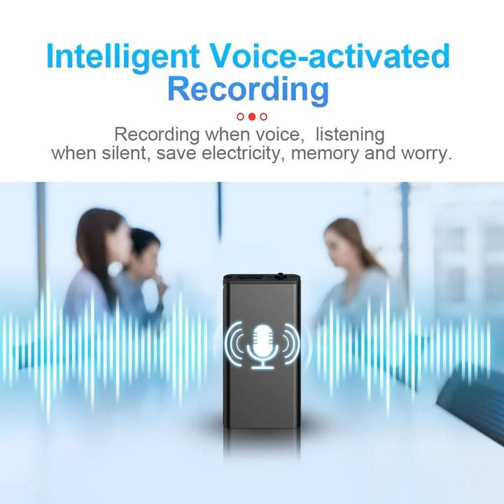 Discreet voice-activated mini recorder for high-quality audio capture.