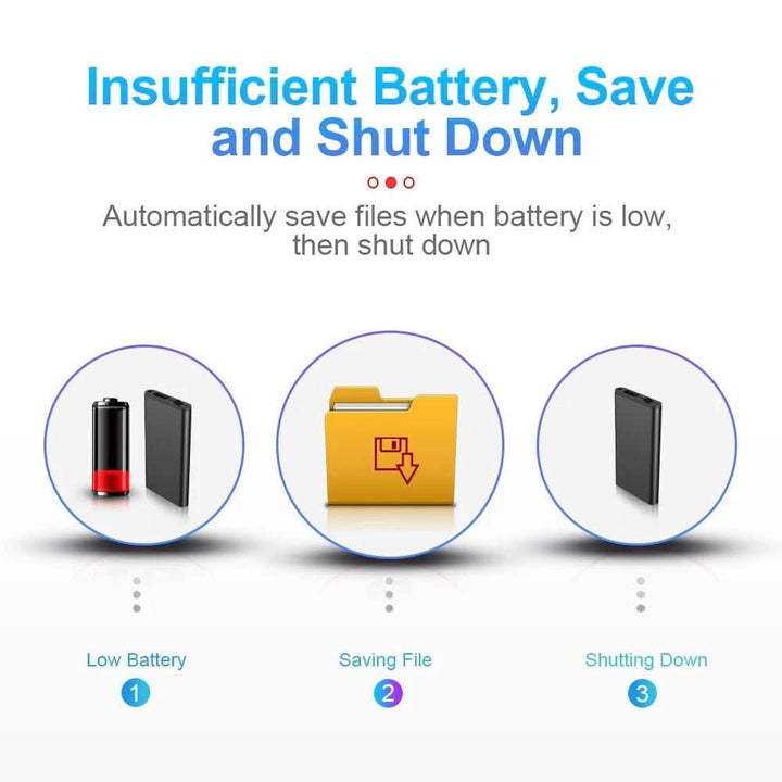 High-quality, discreet & portable mini voice recorder with voice activation.