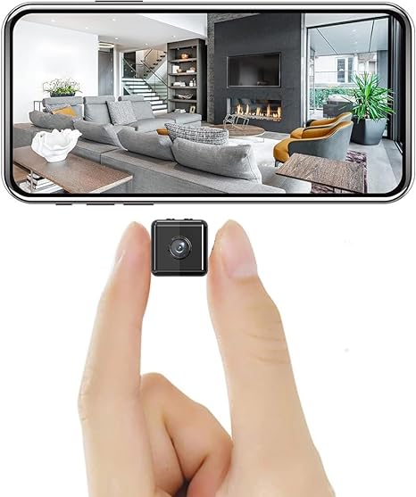 Mini wireless 1080P WiFi security camera for discreet home surveillance, smart indoor/outdoor use.