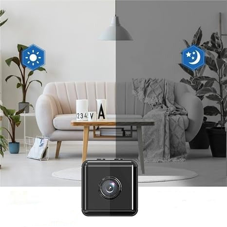Wireless 1080P mini WiFi security camera for complete home surveillance, indoor and outdoor use.