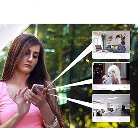Clear 1080P wireless mini WiFi camera, easy home security and smart surveillance for any room.