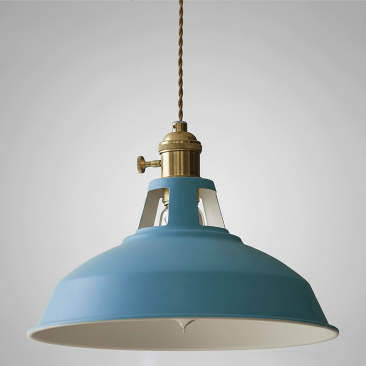 IronLume retro style pendant light, black finish, ideal for creating a chic dining ambiance