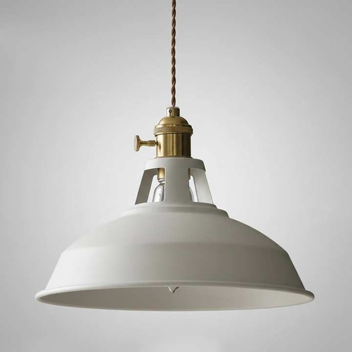 Industrial black metal hanging lamp, minimalist design, elegant home decor lighting fixture