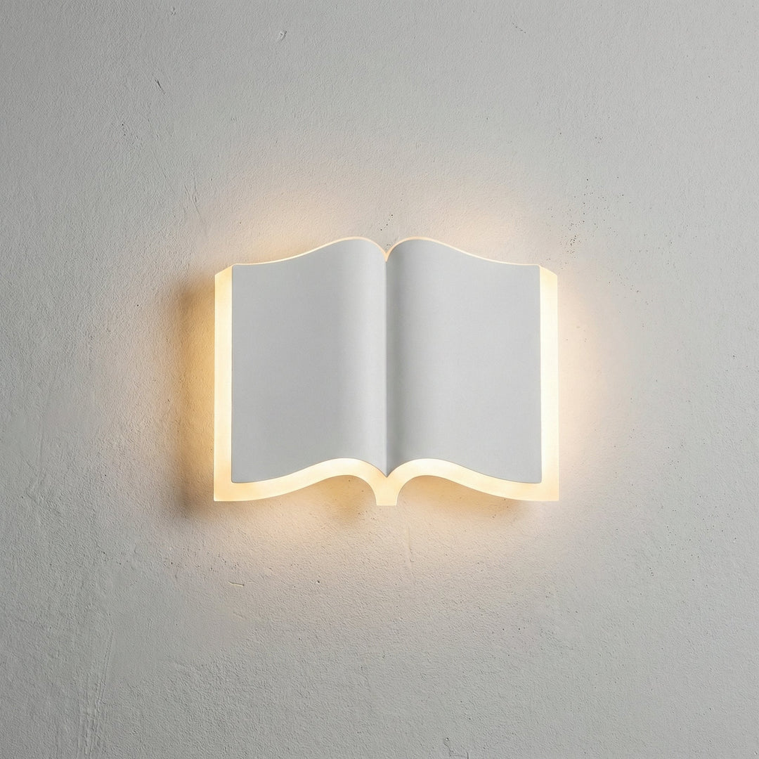 Book shaped LED wall lamp, contemporary minimalist lighting for home interiors