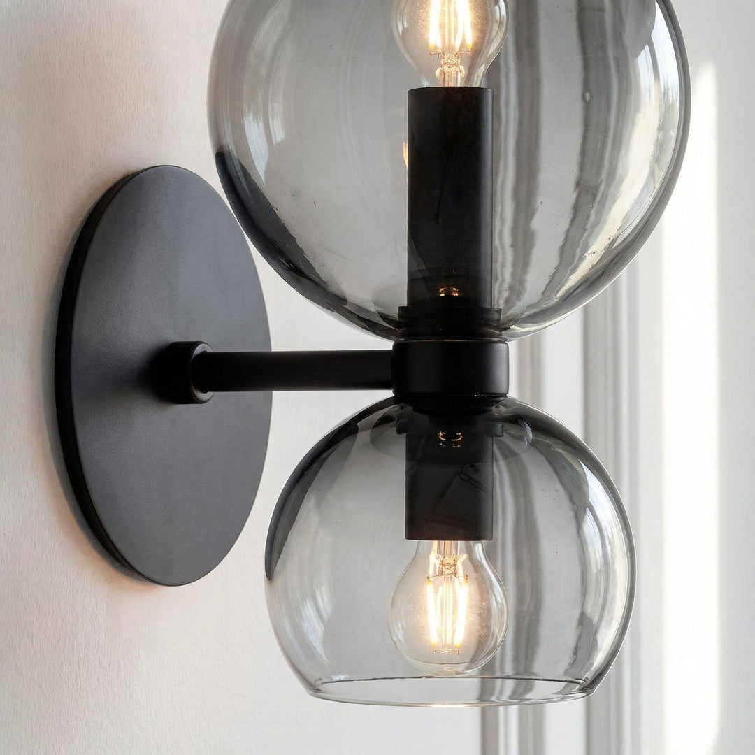 Sleek minimalist LED wall sconce, Glowetta double light fixture for contemporary home lighting