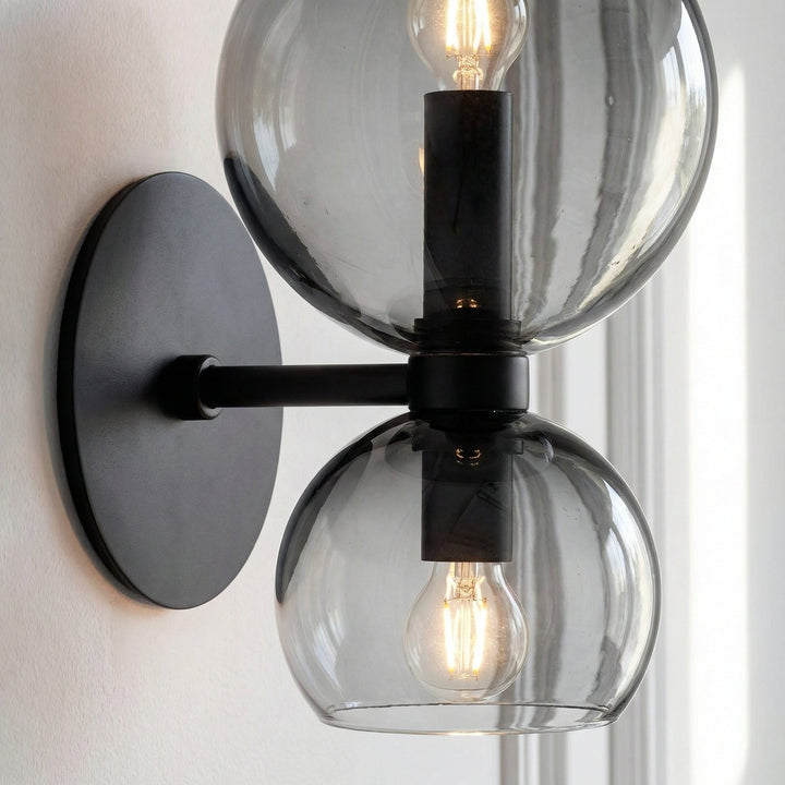Sleek minimalist LED wall sconce, Glowetta double light fixture for contemporary home lighting