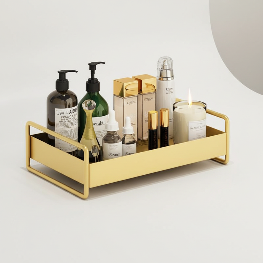 Compact GlamBoard gold desktop organizer for modern home decor styling